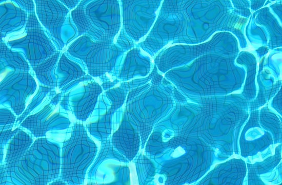 Clear blue water in the swimming pool