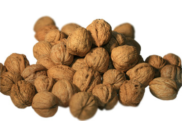 Some Walnuts isolated on a white background