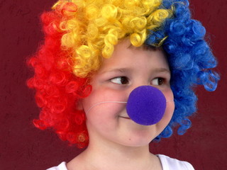 Little clown with colored wig