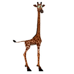 Fototapeta premium Rendered Image of a giraffe. Image contains a Clipping Path