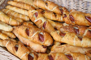 Crispy of croissant with bacon