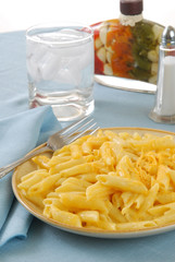 A plate of macaroni and cheese