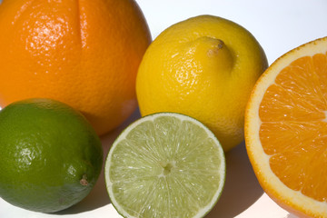 Naklejka na ściany i meble Close-up of lemon and orange