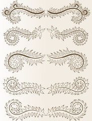 Abstract pattern for design. Floral retro ellements