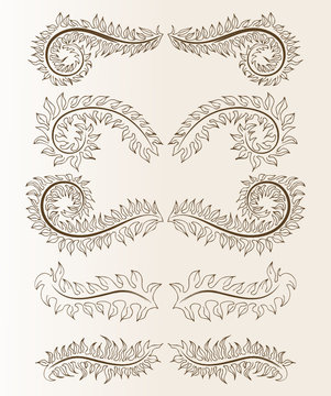 Abstract pattern for design. Floral retro ellements
