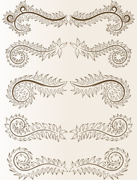 Abstract pattern for design. Floral retro ellements