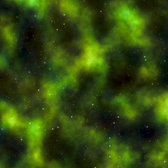 A seamless cosmic scene full of stars and clouds..