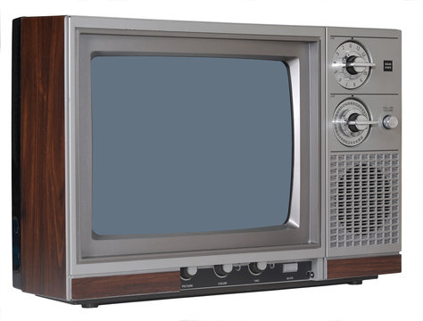 Vintage TV Set - Isolated, Angle View