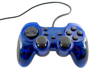 blue video game controller detail for console © StockPhotosArt