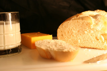 Bread Milk and cheese