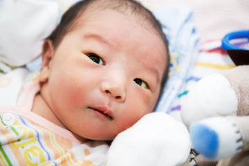 A shot of a cute baby boy