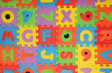 multi colored alphabet puzzle background - 5667965