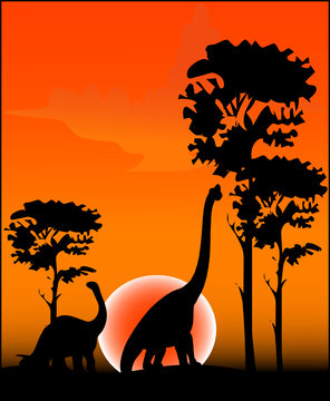 Hintergrund mit Dinosaurier - Vector
