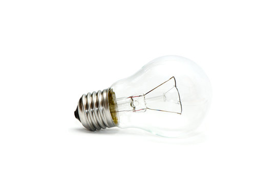 electric light bulb on white background