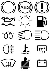 Symboles de tableau de bord de voiture