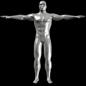 Porzellan-Statue eines muskulösen Mannes