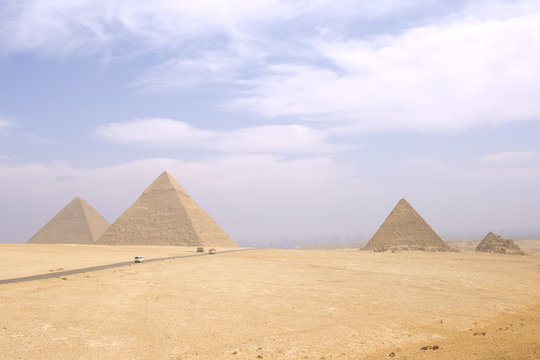 The Giza pyramid complex near Cairo, Egypt.