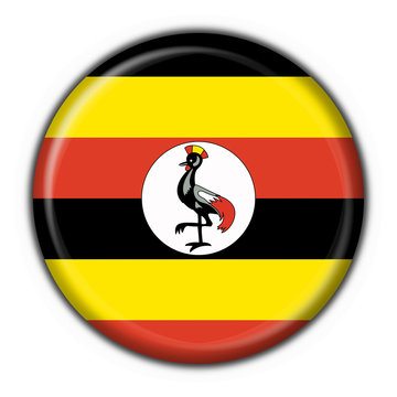 Uganda button flag round shape