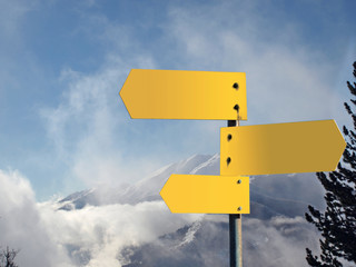 blank signal and nature (Swiss alps)