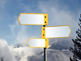 blank signal and nature (Swiss alps)
