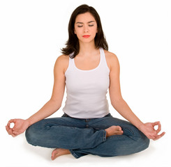 Beautiful Young Girl Meditating