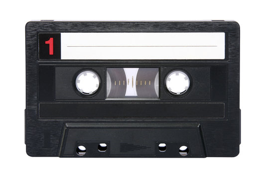 Retro audio cassette isolated on white background