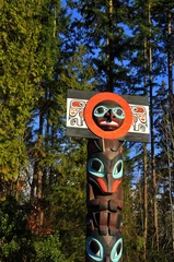 Stickers pour porte Indiens Totem Pole, le parc Stanley de Vancouver, Canada