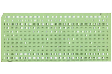 Vintage 80 Columns Punched Card