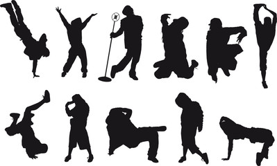 Sexy dancers-vector silhouettes