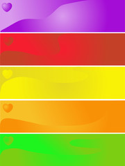 Obraz premium Colorful banners with heart