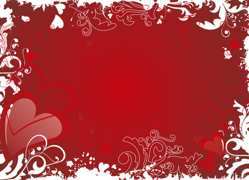 red valentine background - vector