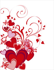 valentine hearts - vector - 5697100
