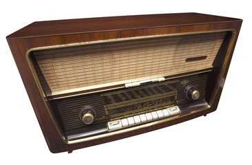 1950s vintage radio isolated 