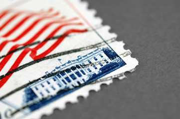 vintage postage stamp featuring the Whitehouse - 5698799