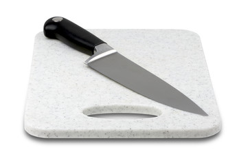 Large Knife on Cutting Board