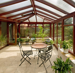 conservatory tables chairs plants room in house 