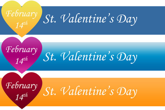 Colorful Valentine's Day Banners