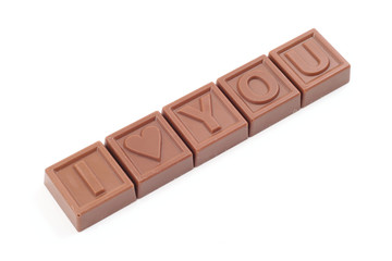 chocolates - I love you - isolated on white perfect as a gift