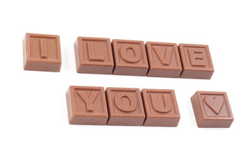 chocolates - I love you - isolated on white perfect as a gift