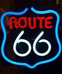 Papier Peint photo autocollant Route 66 Enseigne au néon de la route 66