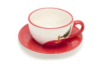 object on white - kitchen utensil - tea cup and saucer