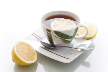 Hot tea in porcelain pot