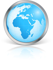 Naklejka premium Planète terre avec contour métal