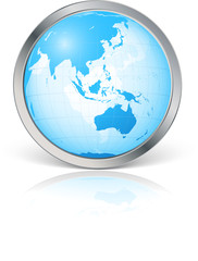 Planète terre avec contour métal