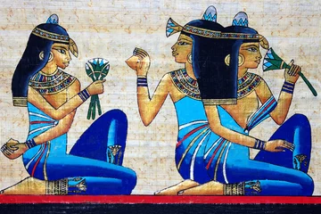 Stickers pour porte Egypte beau papyrus égyptien