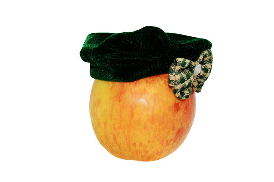 apple in  hat