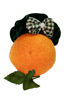 orange in  hat