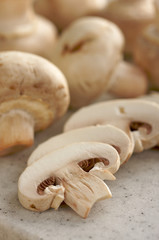 Mushrooms on a Cutting Board