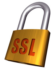 A padlock depicting internet security by SSL
