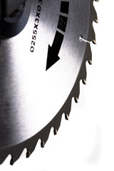 Circular Saw Blade in White Background, Shallow DOF
